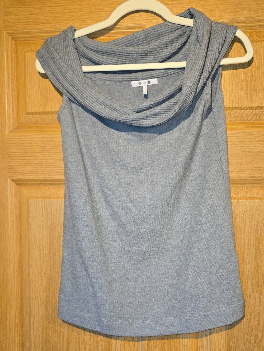 Three Dots Light Blue Cowl Neck Sleeveless Sweater Tank